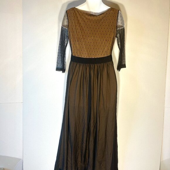 Miusol NWT SZ XL Black Polka Dot Mesh Formal Maxi Prom Mother of the Bride Black - Picture 12 of 15